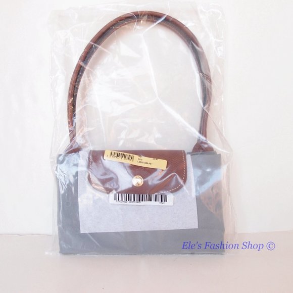 ❤️ NWT LONGCHAMP Le Pliage Small Medium Nylon Shoulder Tote GRAY 100% AUTHENTIC - Picture 5 of 16